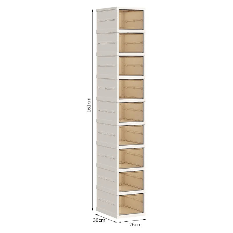 Home dust-proof shoe cabinet, no installation required, foldable transparent folding shoe box, large capacity shoe storage box Oasis Select Single Row-9 layers