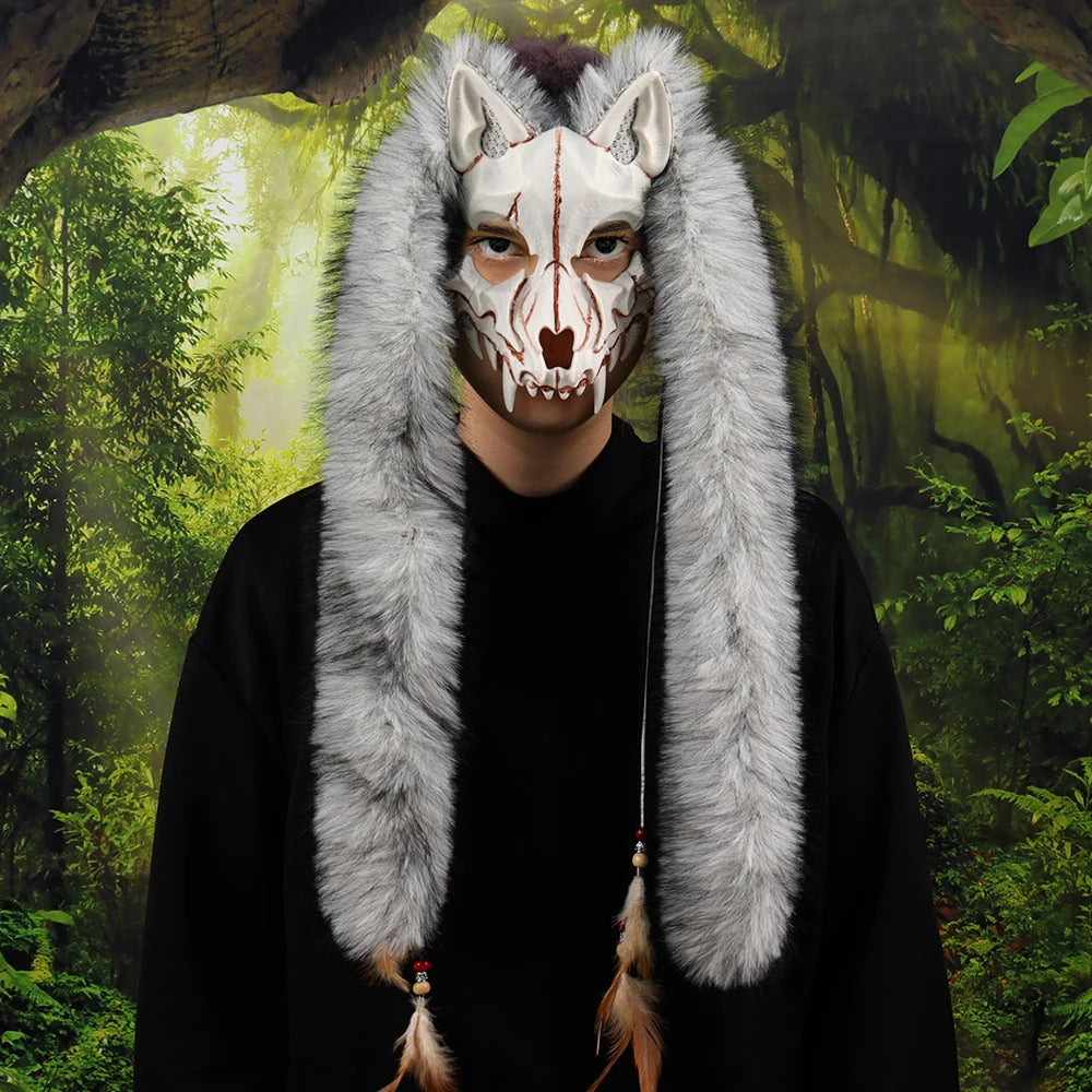 fursuit Halloween Carnival Animal Mask Viking Fox Werewolf Mask cosplay costumes accessions jirai kei Halloween cosplay Oasis Select