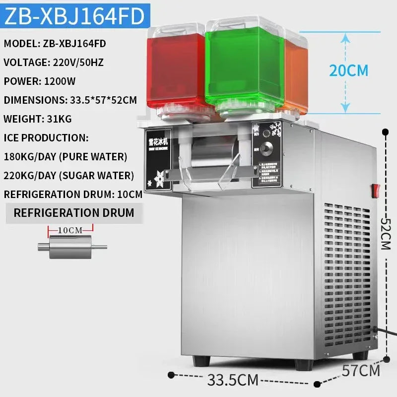 Commercial Korean Snowflake Shaved Ice & Ice Cream Machine 180KG