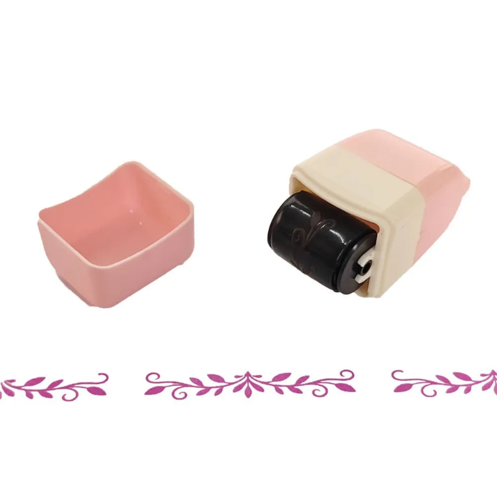 Convenient Lace Rolling Stamp DIY Handcraft Score Printing Pattern Roller Stamp Plastic Roller Sealing Painting Graffiti Gifts Oasis Select Pink