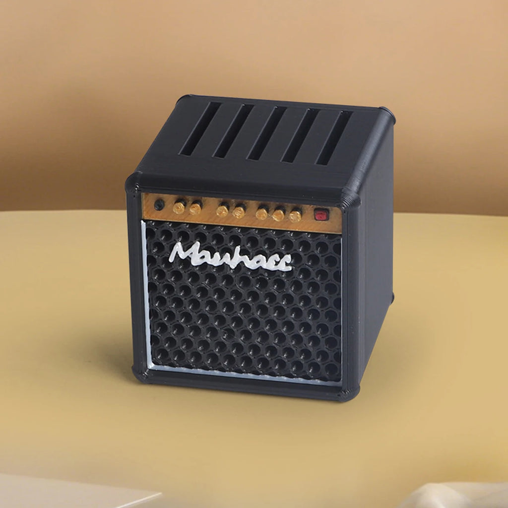 Guitar Pick Holder Box – Mini Amp Speaker Design Storage Case, Cool Desk Decor for Musicians, Fits All 2mm Standard Picks Oasis Select Black