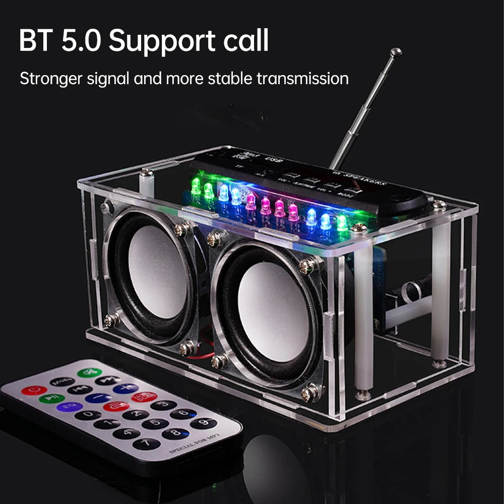 DIY Bluetooth Speaker Kit with FM Radio 87.5-108MHZ DIY Soldering Project Practice Electronic Kit Solder Assembly U Disk TF Oasis Select