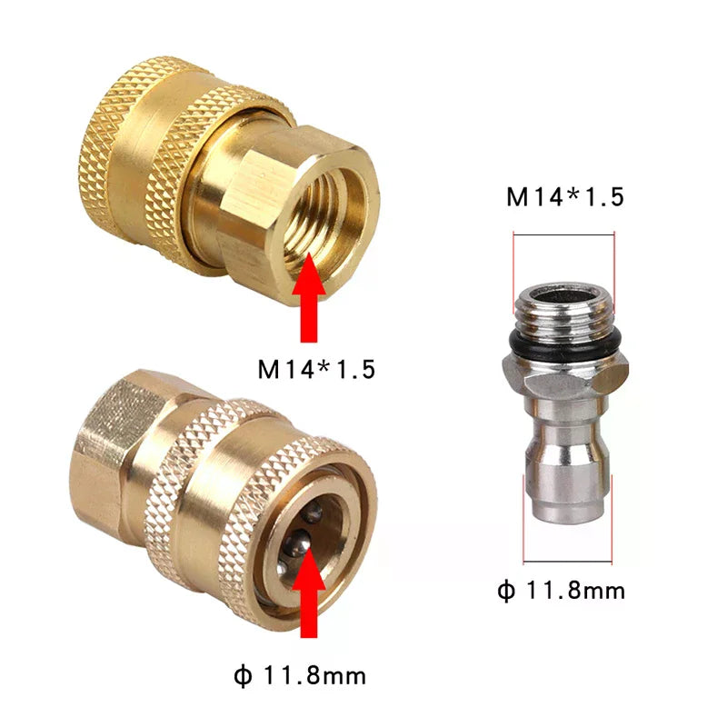 Car Washer Foam Lance Connector 1/4 Inch Quick Connect Socket And Quick Connect With Female M14 For Pressure Washer Water Gun Oasis Select