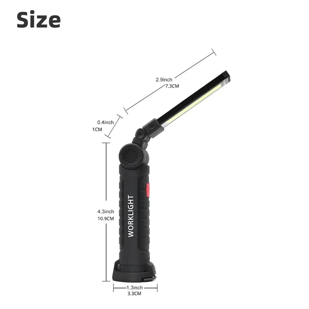 Rechargeable Camping LED Flashlight Work Light with Magnet and Hook IP64 Waterproof 5 Lighting Modes Suitable for Night Work Oasis Select