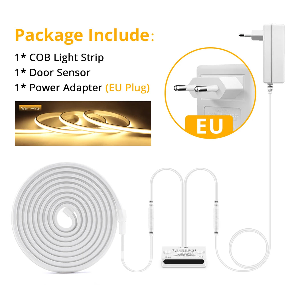 24V Neon LED Strip Smart Door Proximity Sensor Pure Silicone Gel Tube Novel Convenient and Practical Motion Sensing LED Lamp Oasis Select Warm White EU 5m