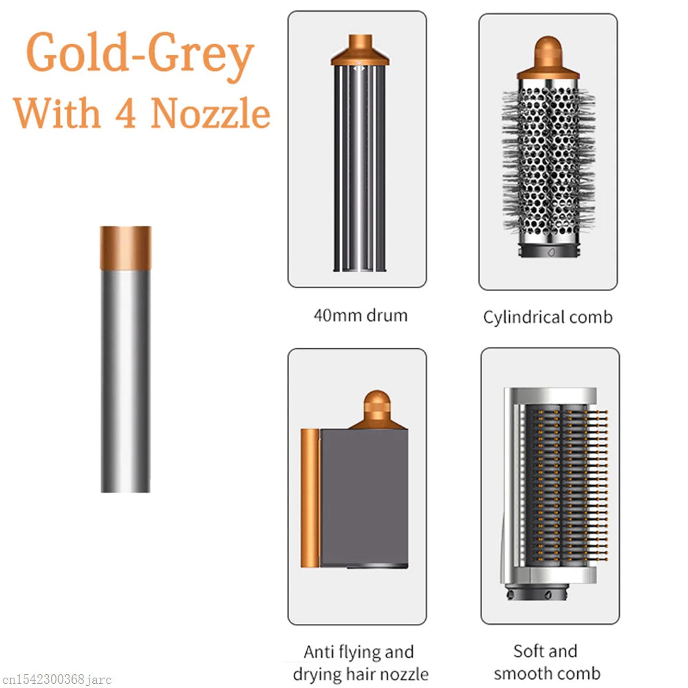SenCiciMen X9 Multi Hair Styler Curling Iron Hair Hot Air Brush Curling Barrel Hair Dryer Salon Professional Curly Hair Styler Oasis Select 4 in 1 Grey Gold China Mainland EU