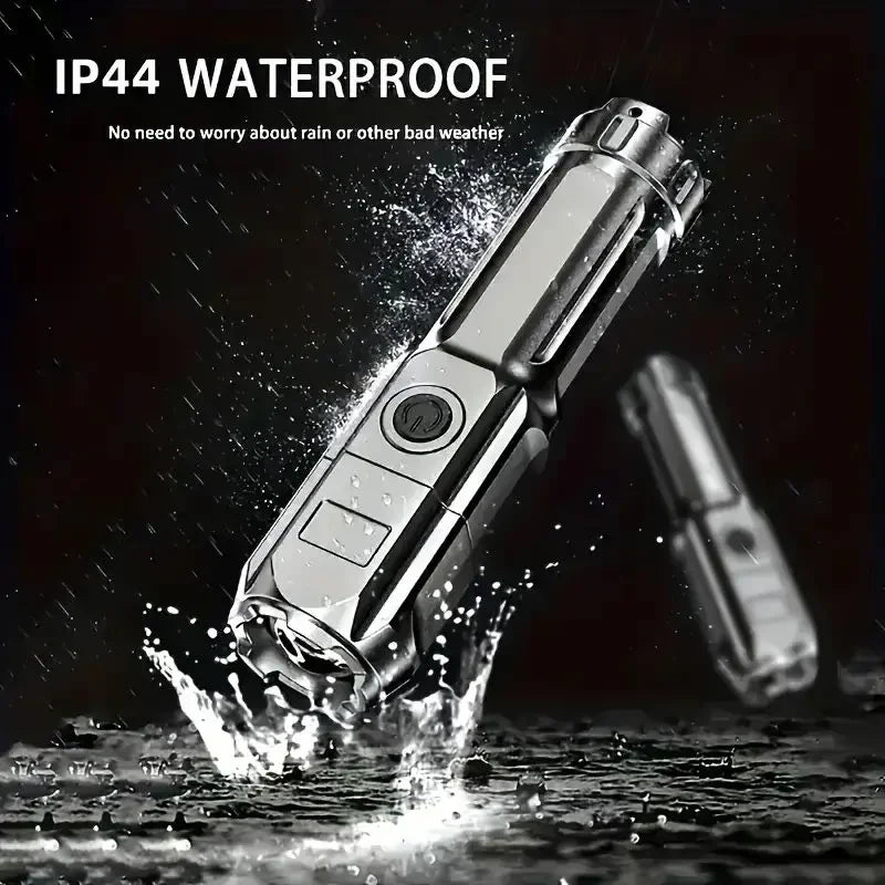 LED Tactical Flashlight USB Rechargeable Waterproof Zoomable