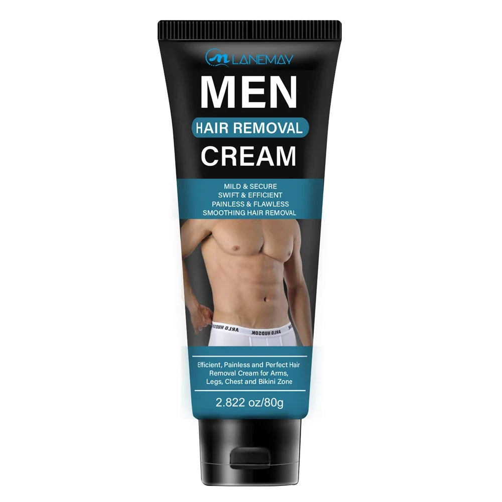 Men's Hair Removal Cream Sensitive Formula Gentle Remove Body Hair Fast Effective Intimate Areas Painless Men's Depilatory Cream Oasis Select 80g