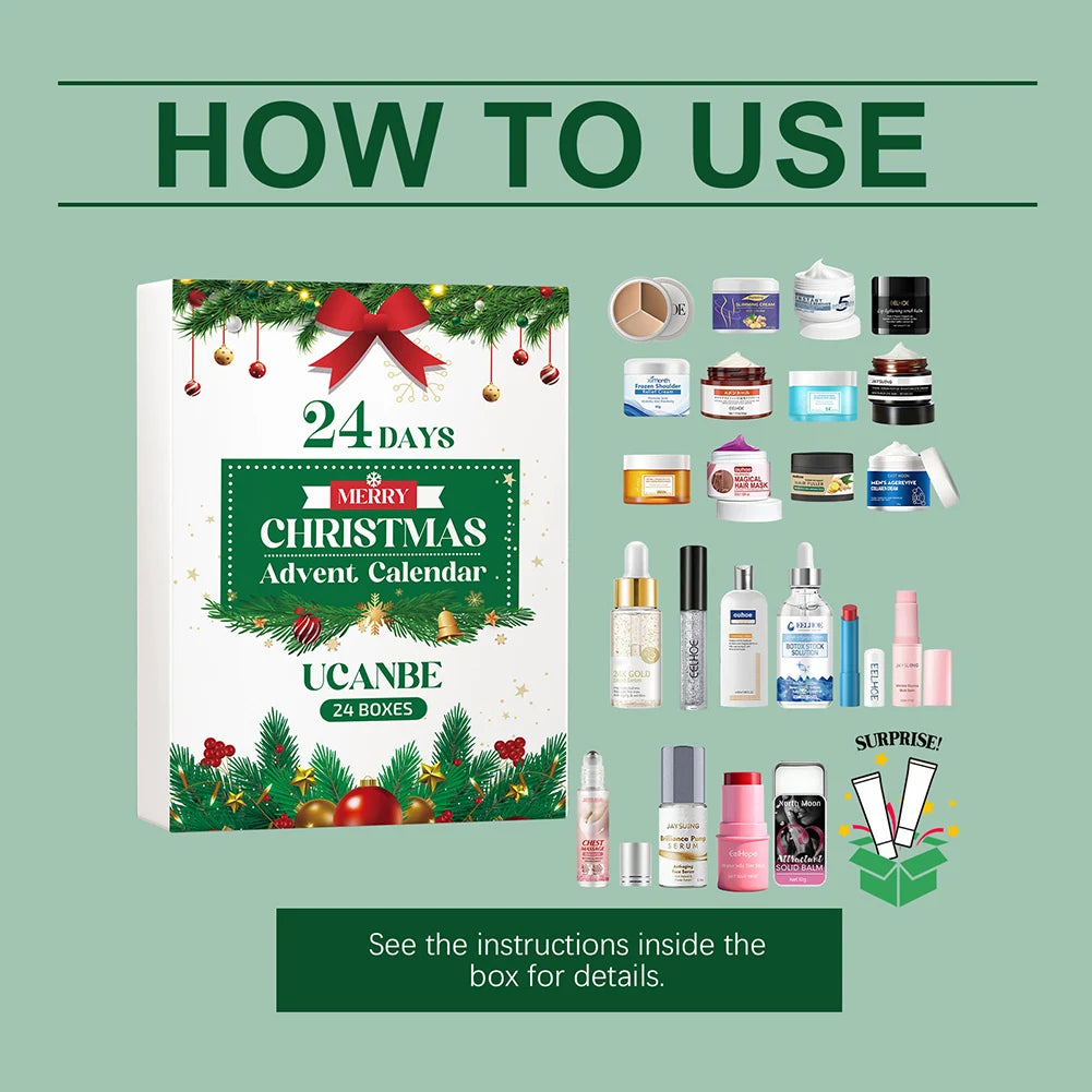 24-Day Beauty Advent Calendar – Skincare & Makeup Gift Set