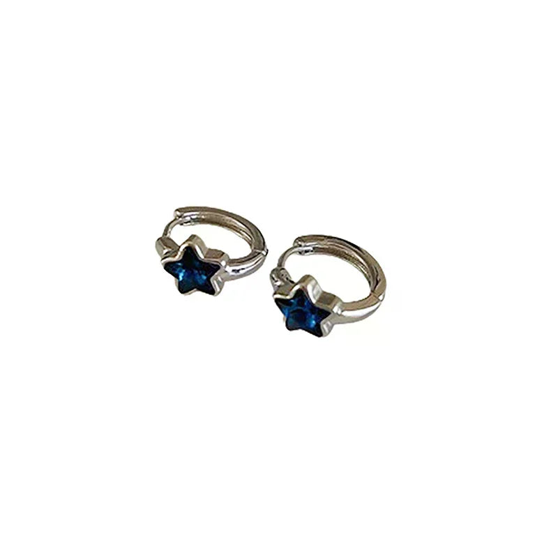 1 Pair New Trendy Shinning Pentagram Star Stud Hoop Earrings For Women Girls Simple Cute Sweet Vintage Earrings Piercing Jewelry Oasis Select
