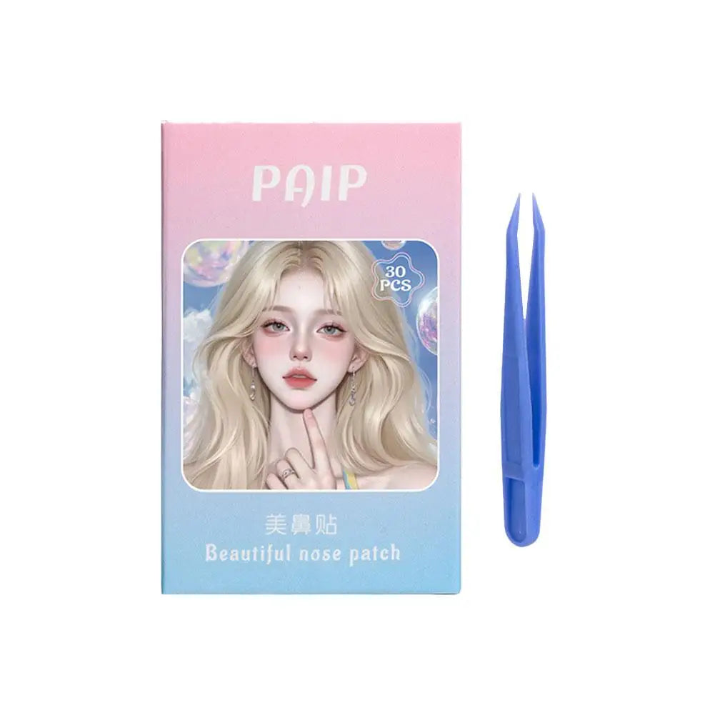 30pcs Invisible Nose Strips Nose Shrink Strips Shrink Small Nose Narrow Thin Nose,Breathable Nose Wing Stickers With Tweezers Oasis Select 30pcs