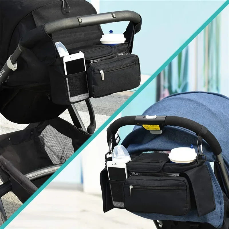 Baby Stroller Storage Large Capacity Travel Hanging Bag Mummy Bag Phone Bottle Holder Pram Diaper Bags Baby Stroller Accessories Oasis Select