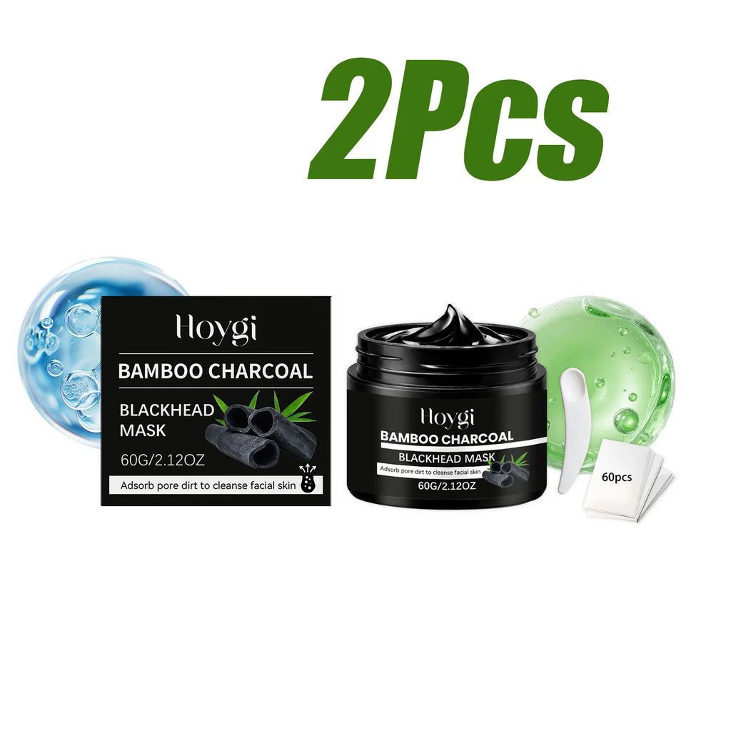 Bamboo Charcoal Blackhead Mask Peel Off Pore Cleansing Nose Mask for Deep Dirt Oil Removal Blackhead Cleansing Skincare Oasis Select 2Pcs