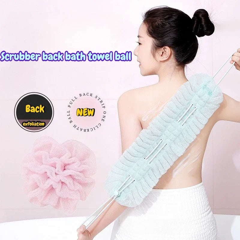 Dual Rubbing Tools Purpose Body Cleansing Accessory Stretchable Bath Scrub Strip Skin Exfoliating Washer Comfortable Back Oasis Select