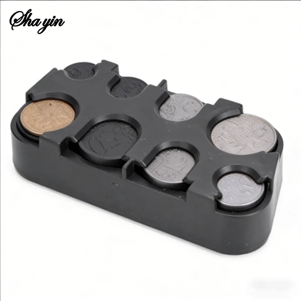 Euro 8-Slot Coin Dispenser & Organizer Box | Change Storage