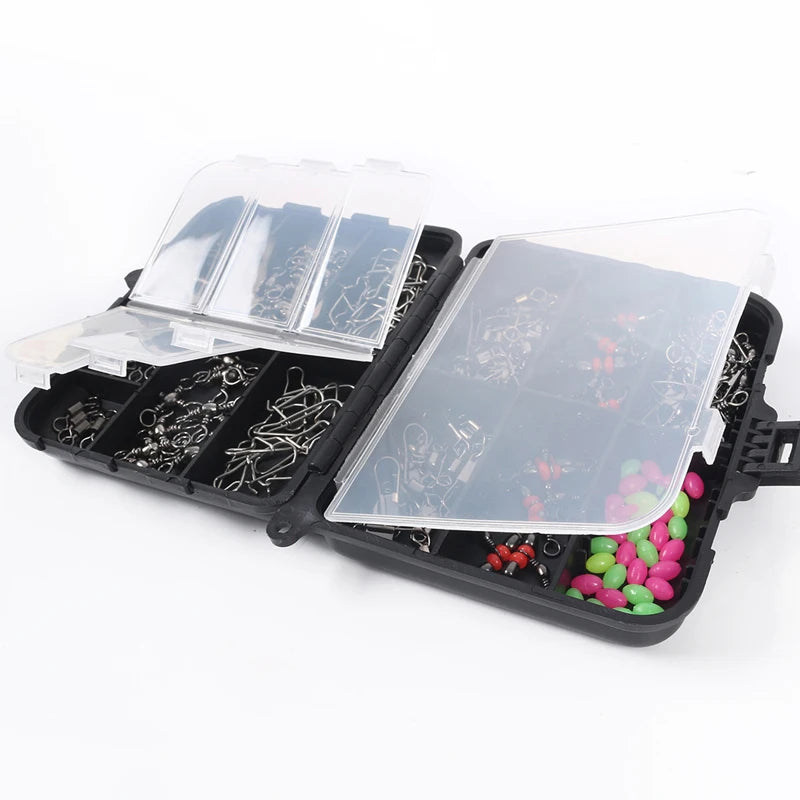 2026 New Arrival 140Pcs Fishing Accessories Kit Fishing Swivel Snaps Triple Swivel Connectors And Barrel Snap Clips Fishing Set Oasis Select