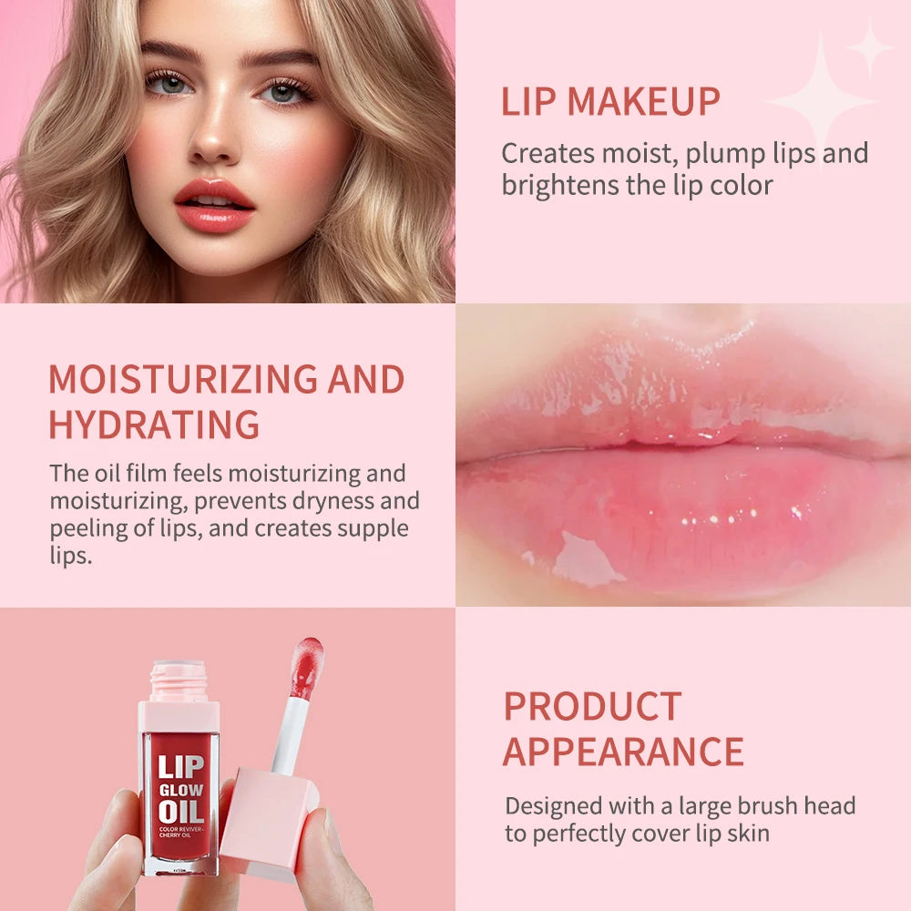 Tinted Glow Lip Oil Set Long Lasting Moisturizing Deep Hydrating Diminishes Lip Lines Waterproof Lipstick Natural Lip Makeup Kit Oasis Select