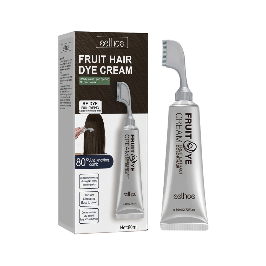 Fruit & Vegetable Hair Color Cream – Gentle Long-Lasting Black Hair Color Cream Oasis Select Brown-black
