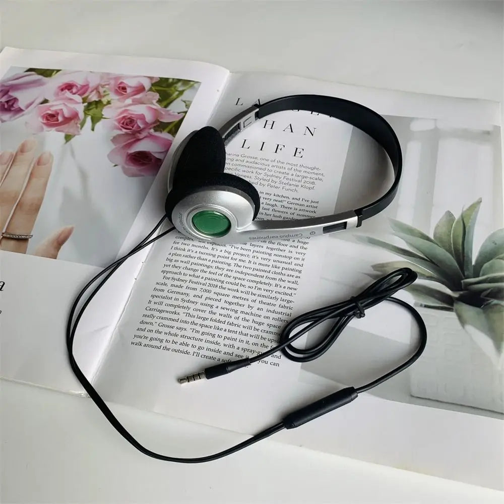 Y2k Personality Retro Headphones Millennium Wind Headset Blue Black Fashion Style Headset Over Ear Earbud 3.5mm Type C Headset Oasis Select Green-3.5mm