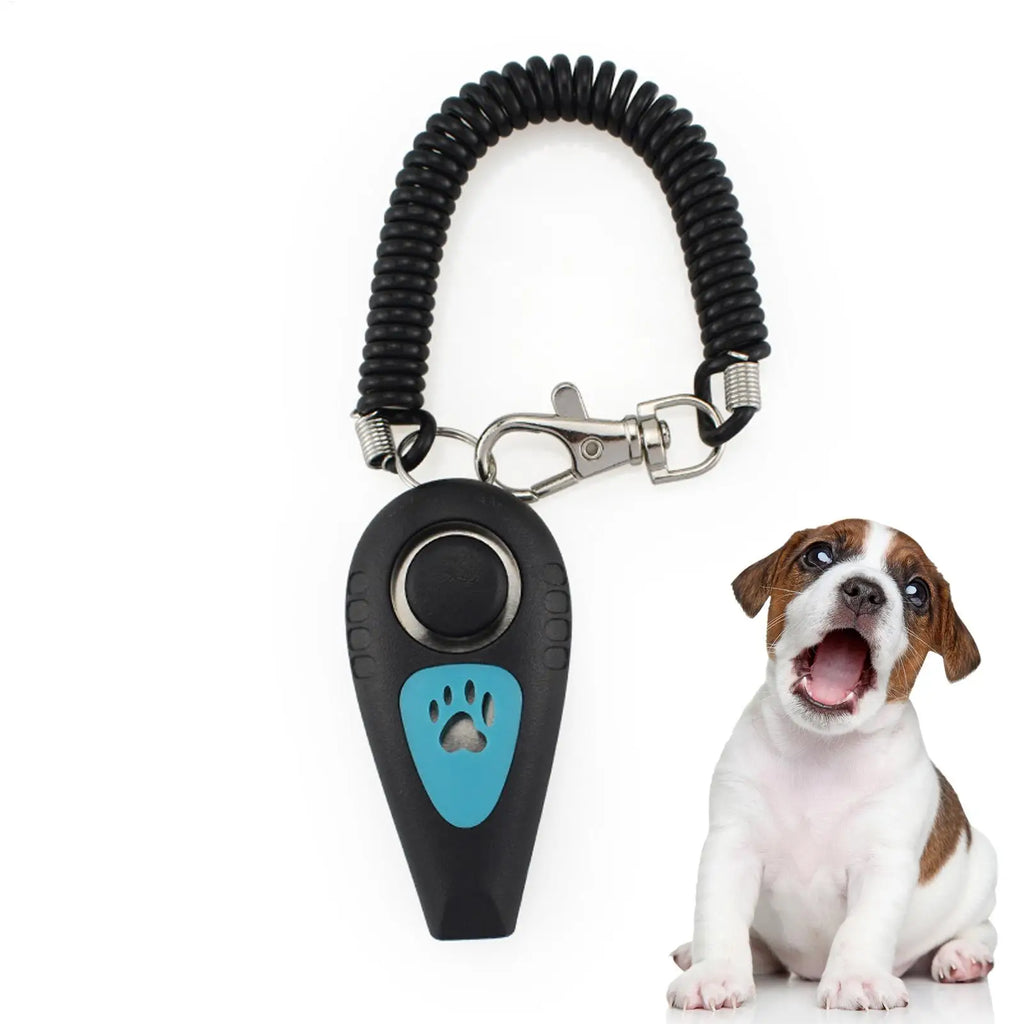 Dog Training Clicker 2 in 1 Pet Clicker and Whistle Behavior Aid with Wrist Strap Silent Recall Device Dog Whistle for Animal Oasis Select