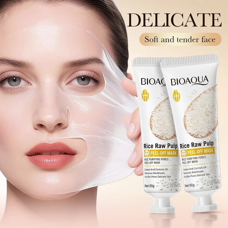 White Rice Face Peeling Mask – Blackhead Removal & Anti-Aging Peel-Off Face Mask Oasis Select
