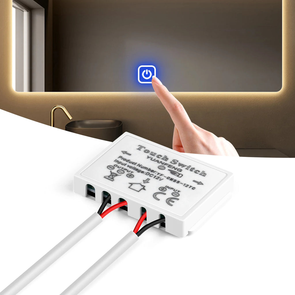 12V CCT Adjustable Stepless Dimming Touch Sensor Switch For Bathroom Mirror Backlight Decoration Mirror Lights LED Dimmer Switch Oasis Select