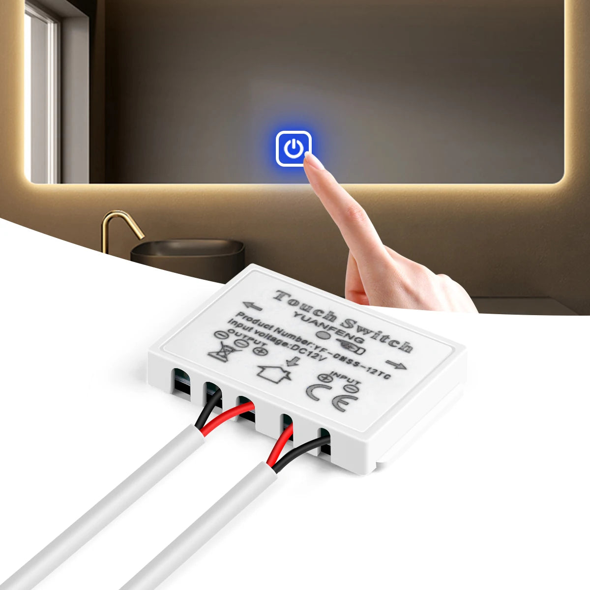 12V CCT Adjustable Stepless Dimming Touch Sensor Switch For Bathroom Mirror Backlight Decoration Mirror Lights LED Dimmer Switch Oasis Select