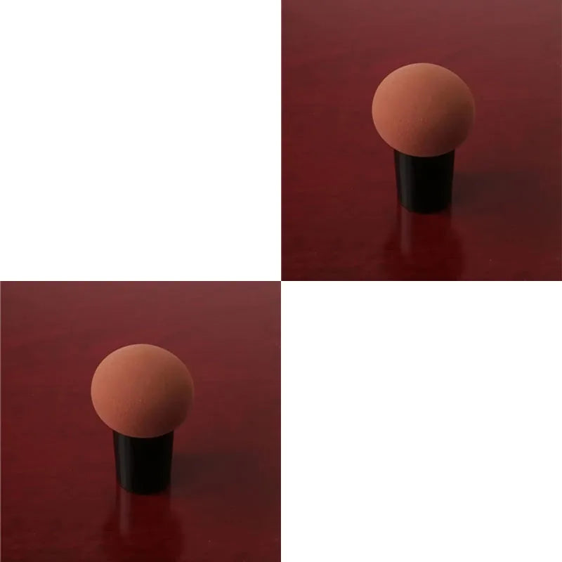 1/2pcs Color Mushroom Head Cosmetic Puff With Protective Cap Loose Powder Foundation Puff Air Cushion Sponge Makeup Egg Makeup Oasis Select 2pcs Coffee