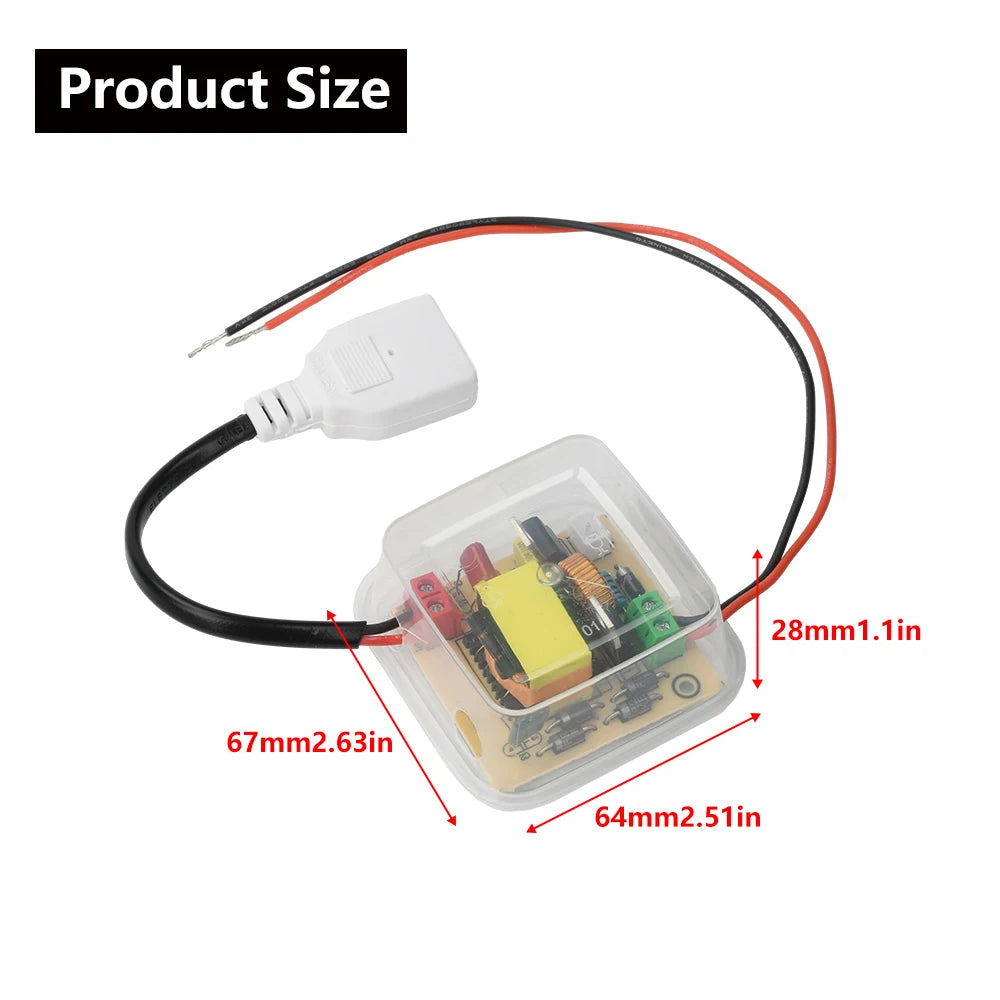 DC 12-16.8V to 220V Boost Inverter Module High-Power 100W Boost Module Outdoor Universal Solar Panel Inverter DIY Electronic Kit Oasis Select transparent shell
