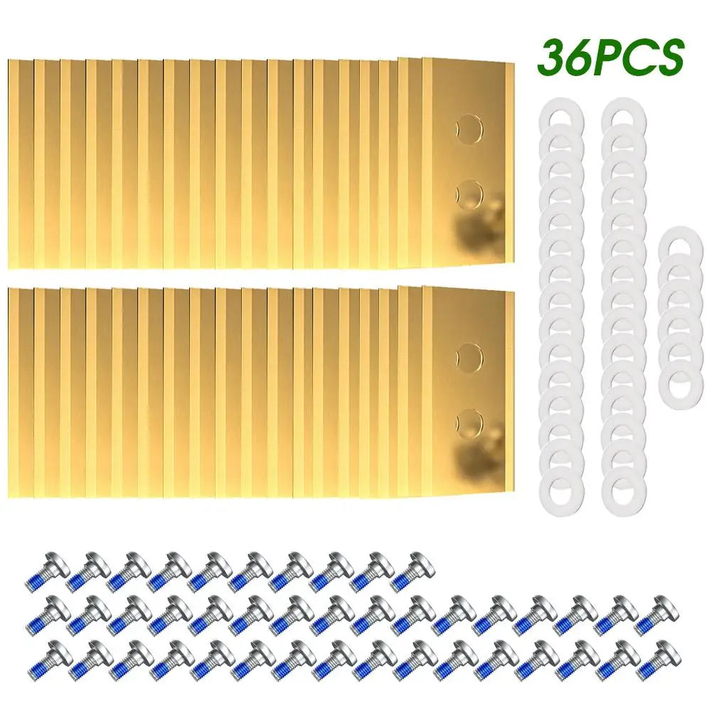 36Pcs Replacement Blades with Washers Screws for Mammotion Luba & Yuka All Series, Replacement Robotic Lawnmower Blades Oasis Select E