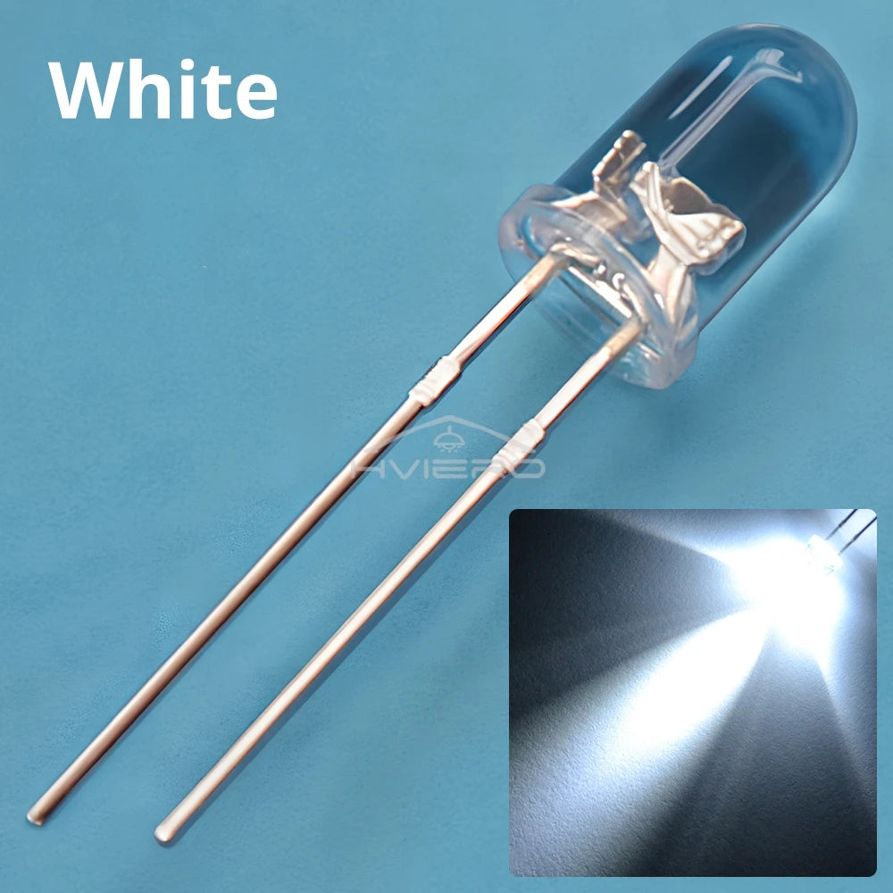 5mm Super Bright LED Diodes 100/200 Pack – 9 Colors