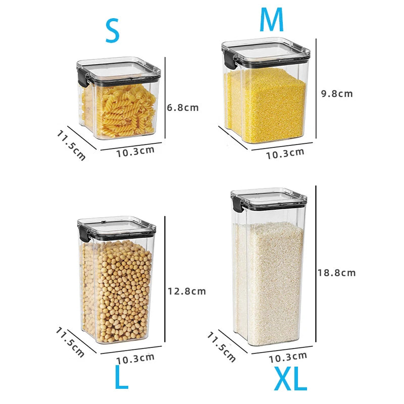 1pc Clear Food Storage Box,Food Storage Container With Lid, Plastic Kitchen And Pantry Organization Canisters Oasis Select Clear XL
