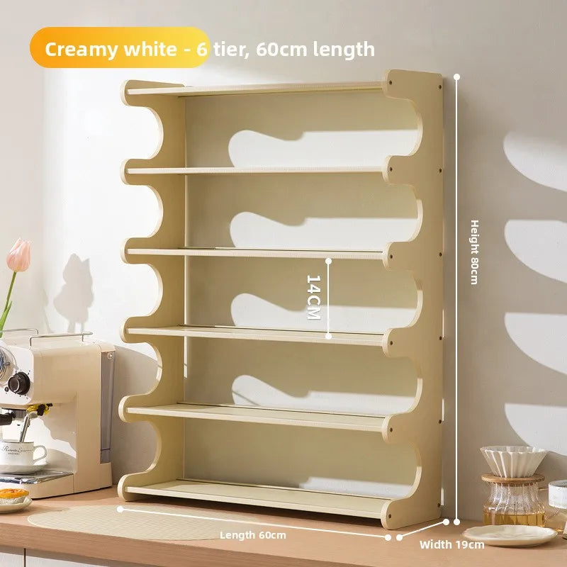 Cream wind cup holder Cup storage rack Household multi-layer desktop tea cup rack Tea set storage rack Dining side cabinet Oasis Select Sixth floor 60