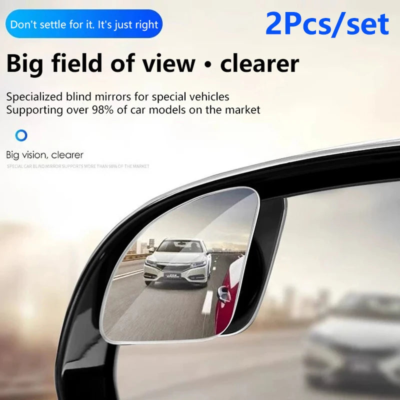 2Pcs Car Rearview Mirror 360 ° Adjustable Wide-angle Reversing Assist Blind Spot Mirror Novice Parking Observation Practical Car Oasis Select Default Title