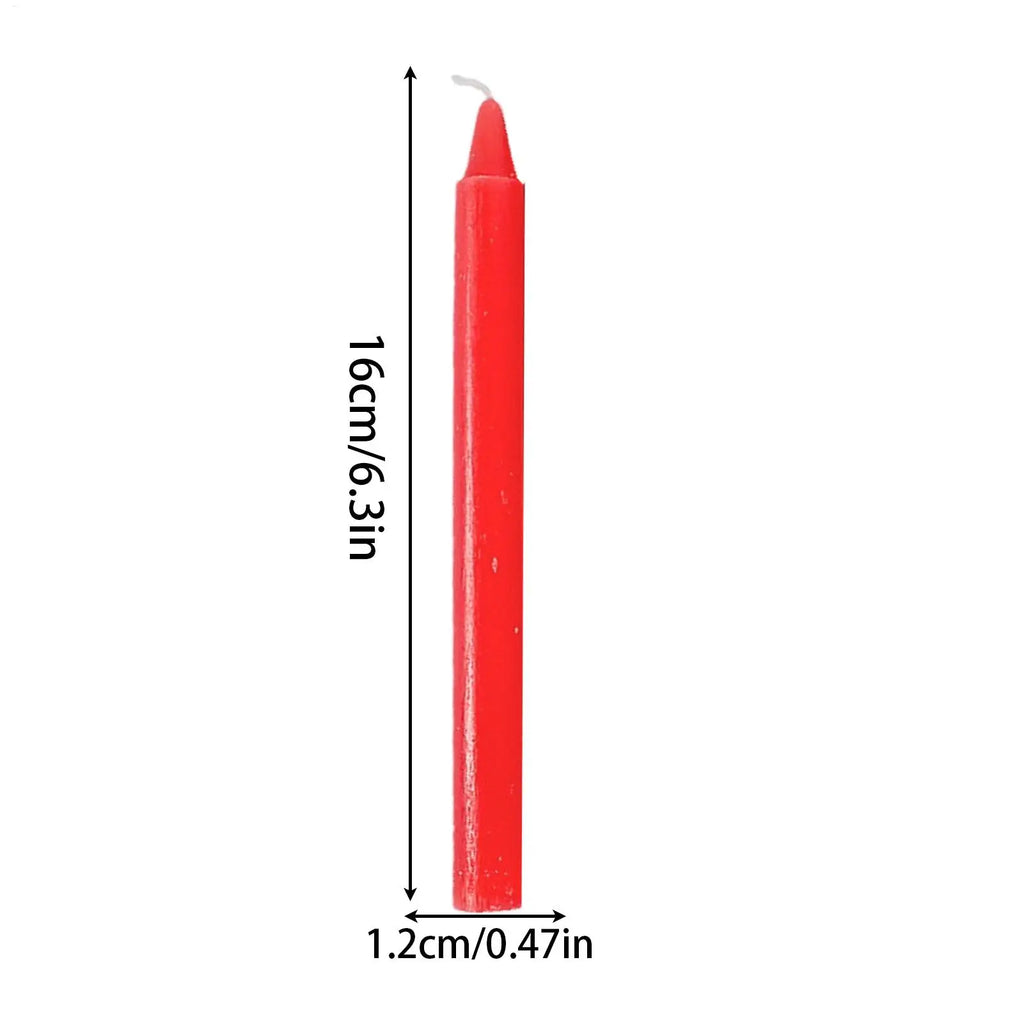 Survival Candles 10X Natural Wax Unscented Candle Red/White Survival Supplies Short Taper Candles for Wedding Blessing Home Oasis Select