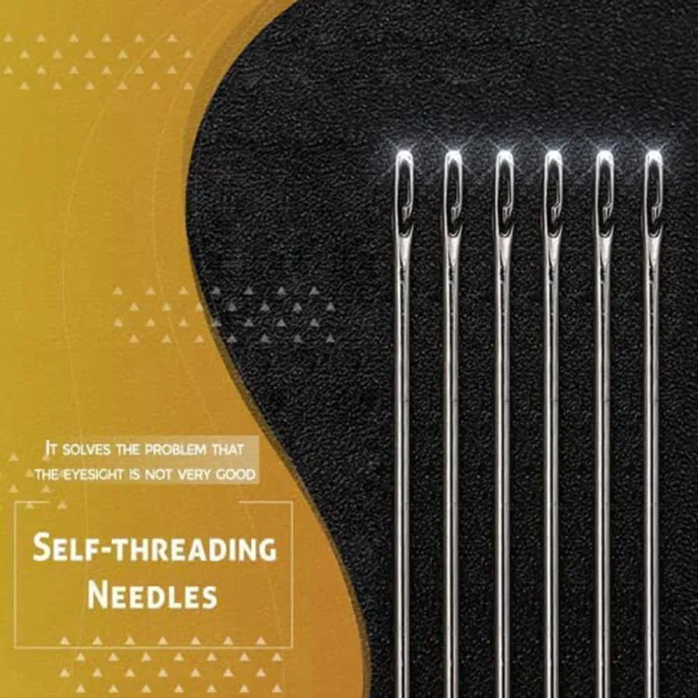 LIKE WISH Self-Threading Needles,Sewing Needles For Hand Sewing,For The Elderly,Easy Side Threading Stitching Pins Oasis Select