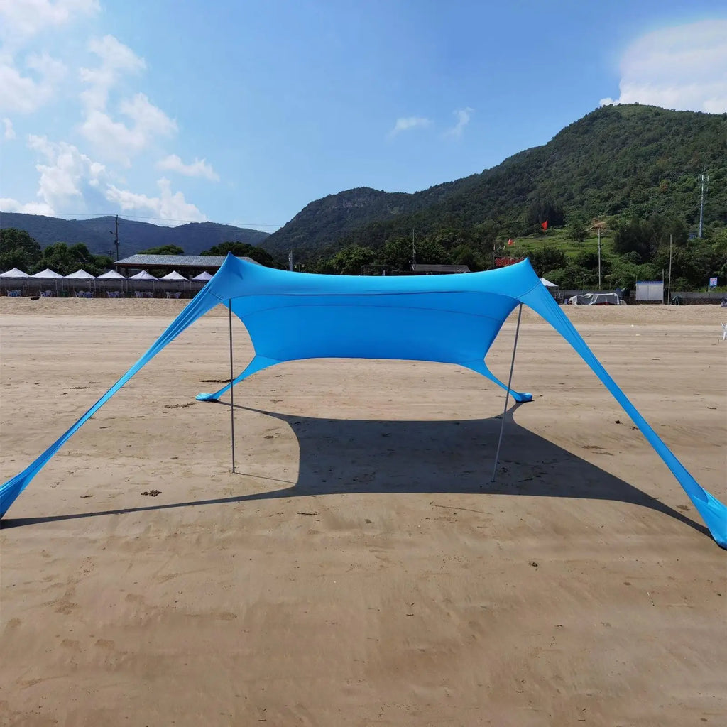 Home Beach Awning Outdoor Camping Sun Shade UV Protection Portable Windproof Beach Canopy with Storage Bag Camping Accessories Oasis Select