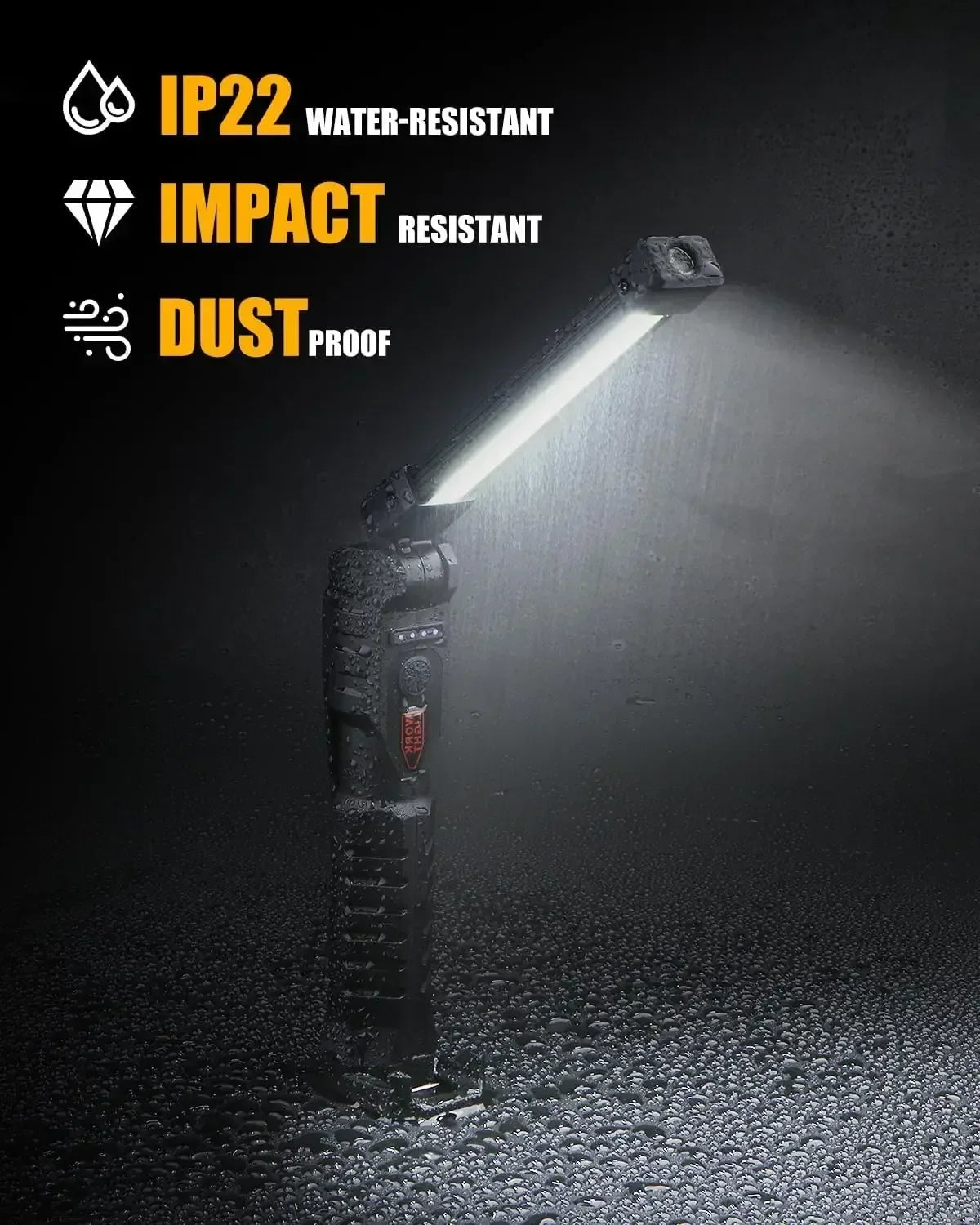 Ultra Bright LED Work Lights Rechargeable Magnetic Hook Camping Lamp Built-in Battery Repair Flashlight Portable Output Lanterns Oasis Select