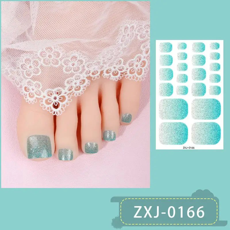 Gradient Glitter Toenail Polish Strips – Full Nail Wraps Nail Polish Strips Oasis Select D