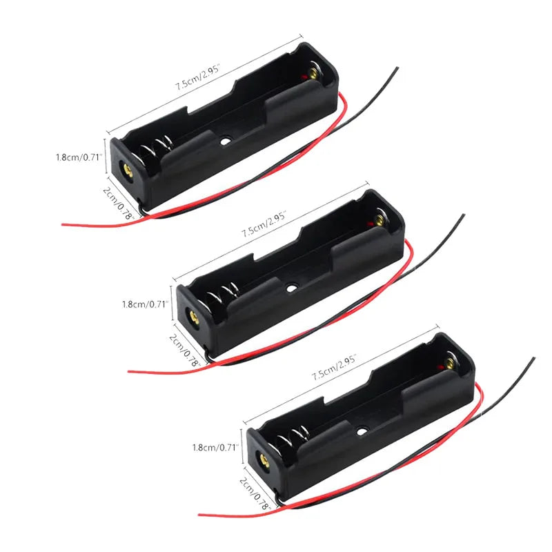 1/5pcs Black Plastic AA LR6 HR6 Battery Storage Case Clip Holder Container 1X 4X 18650 Battery Storage Box Case Wire Lead Pin Aa Oasis Select 1X-3pcs