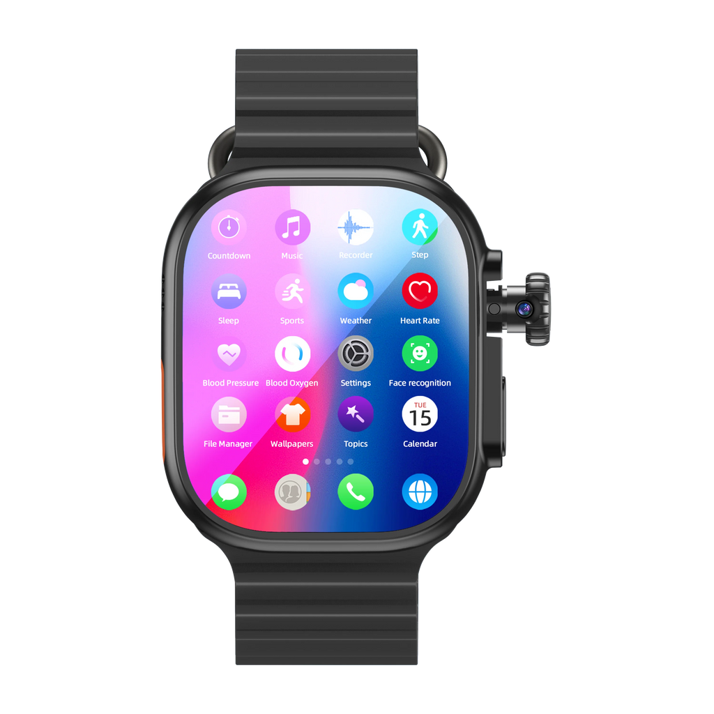 DW100 Pro Updated DW200 Pro 5G LTE Full Netcom Android 13.0 Smartwatch Smart Watch With Rotary Camera Touch ID Infrared function Oasis Select Black 16GB 256GB