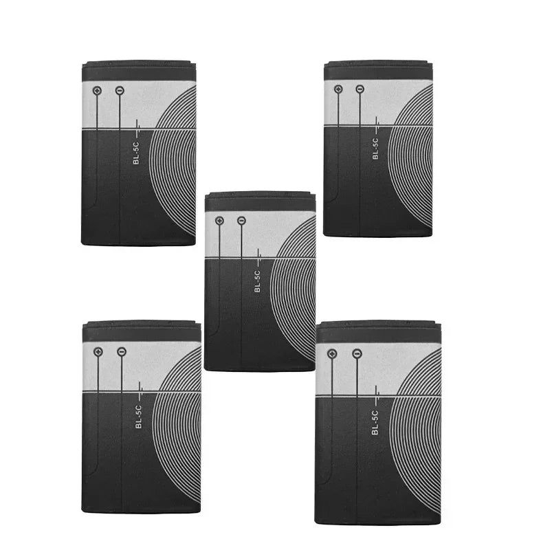 BL-5C 3.7V 1020mAh Battery BL5C BL 5C Rechargeable Batteries for Nokia 2112 2118 2255 2270 2280 2300 2600 2610 3125 3230 Oasis Select 5pcs BL-5C