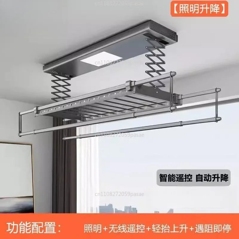 Electric Telescopic Clothes Dryer – Smart Remote 4-Pole Hanger