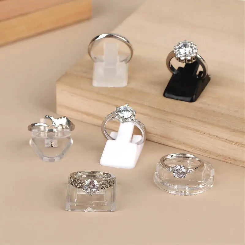 20Pcs Plastic Ring Display Stands, Jewelry Storage Organizer Rack Counter Showcase Decor Holder Oasis Select