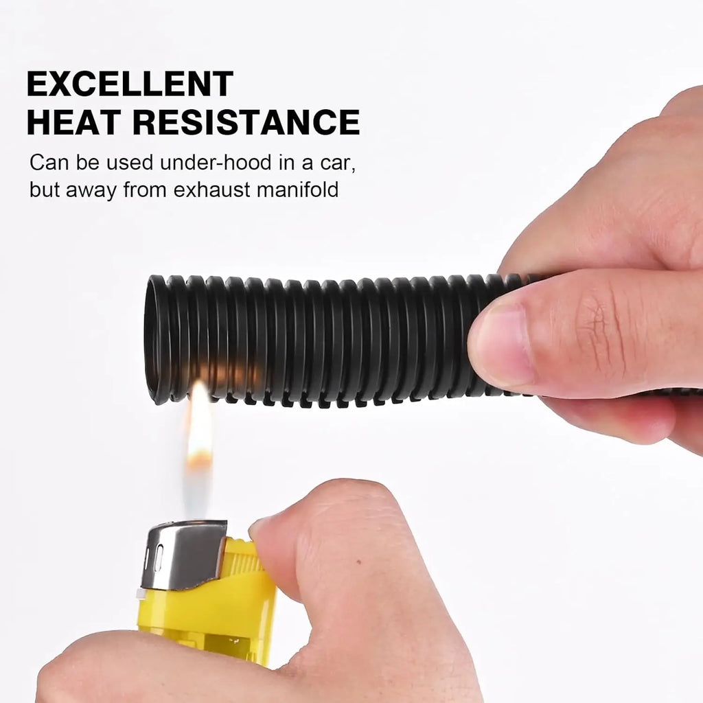 1- 1/4 inch Flame Retardant Split Wire Loom Tubing with Installation Tool - Flexible Wire Covers Cord Protectors Oasis Select