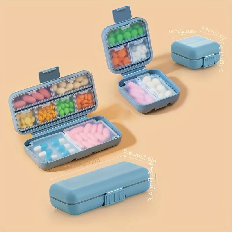 Mini Portable Pills Organizer Case, 3 Grids PillBox, Tablet Storage Container, Weekly Medicine Pill's Box, Drug Dispense Oasis Select