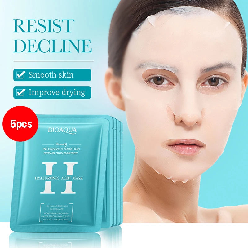 BIOAQUA Snail Hyaluronic Acid Retinol Face Mask 5/10pcs Hydrating Face Mask Oasis Select Hyaluronic Acid 5p