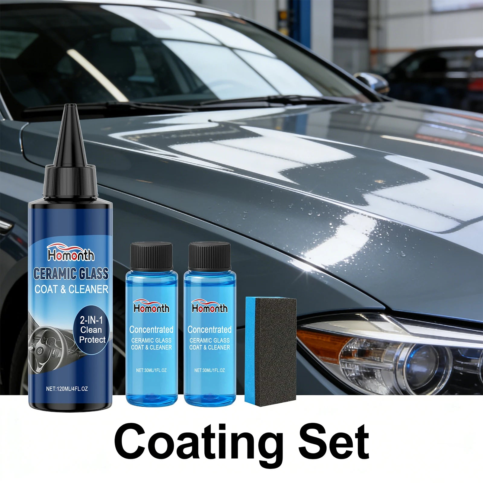 Car Ceramic Coating Kit Quick-Dry Polishing Paint Coating Agent Restore Gloss Car Polish Nanos Coatings Set 120ml+ 30ml*2 Oasis Select