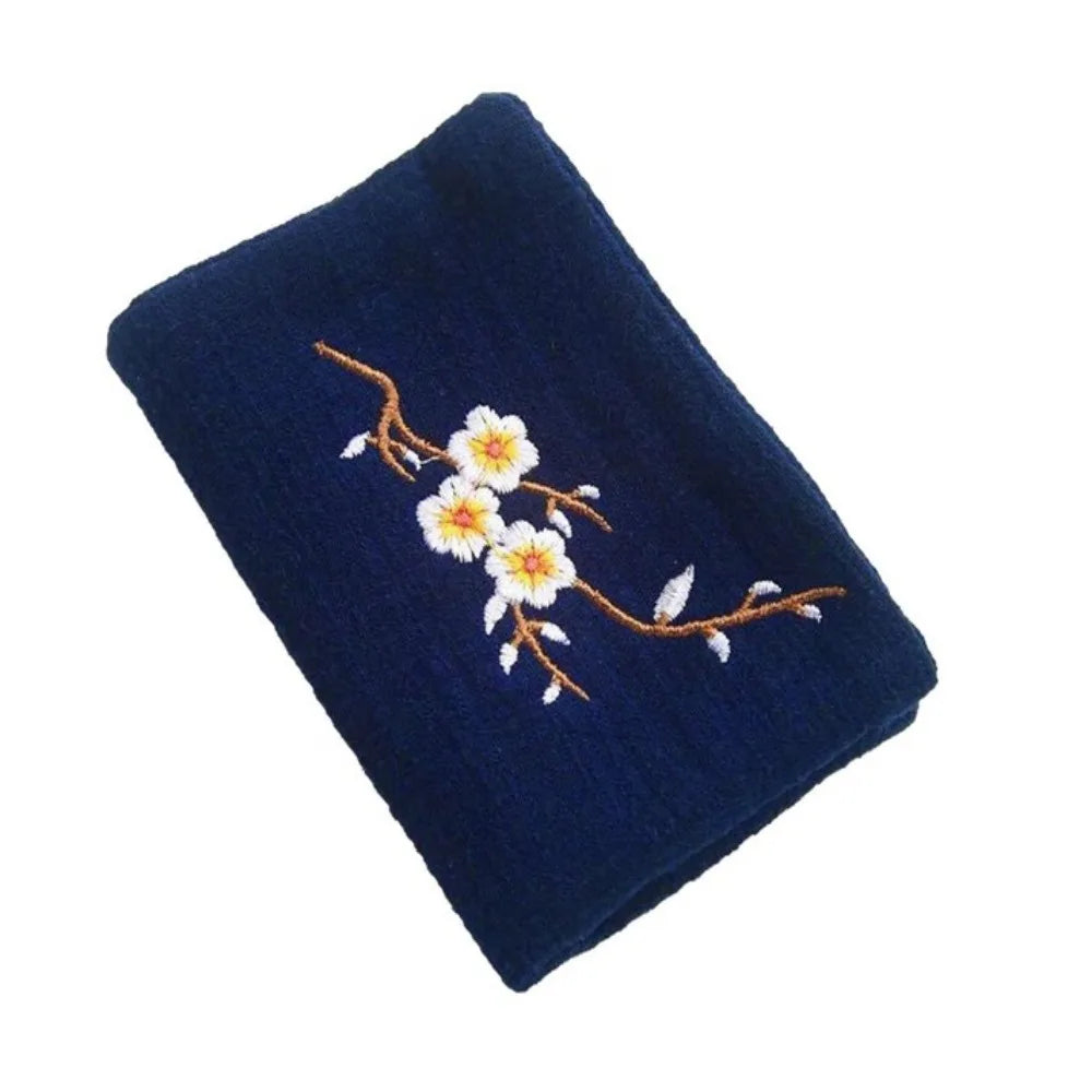 Durable Cotton Tea Cloth Lightweight Embroidery Cleaning Rag Ultra-soft High-class Fabric Cotton and Linen Tea Towels Oasis Select dark blue-19x 29cm