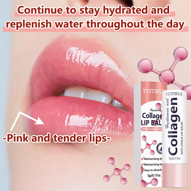 Collagen Lip Balm – Hyaluronic Acid 24H Hydration Anti-Crack